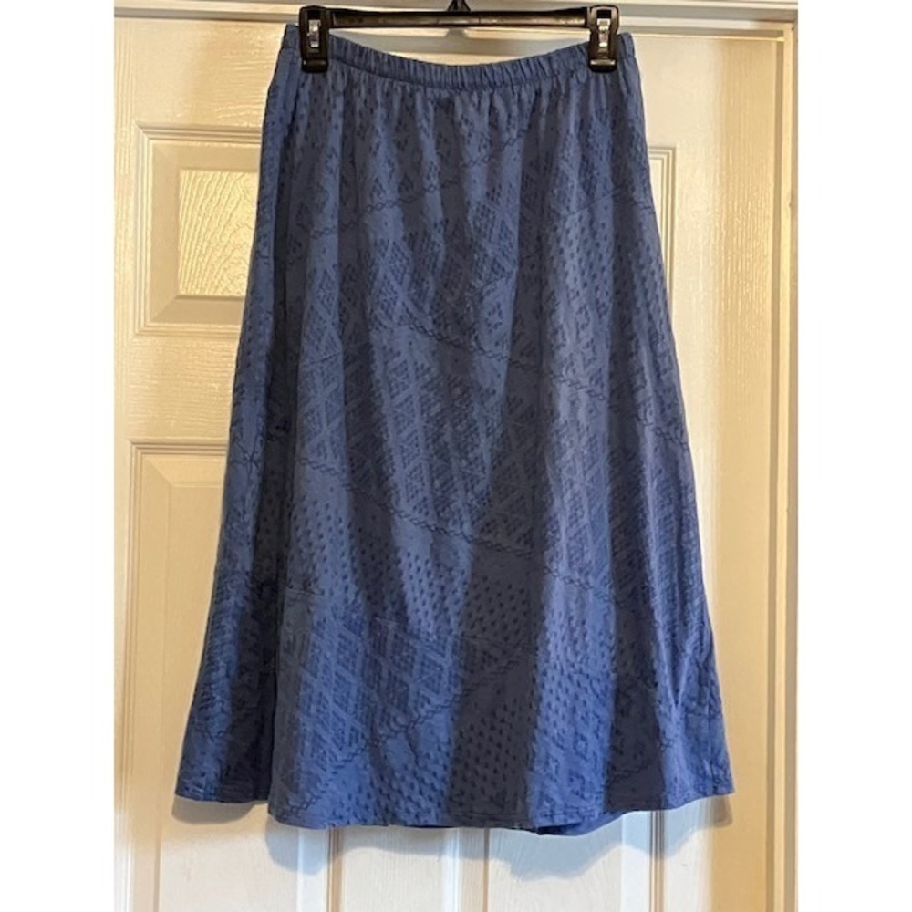 Women's Alfred Dunner Blue Skirt Size 14 ~ Mid Length Skirt, Under Slip